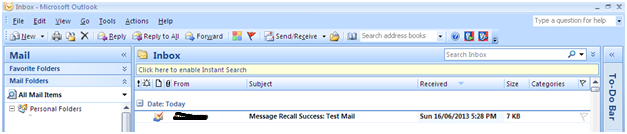 recall a sent email message