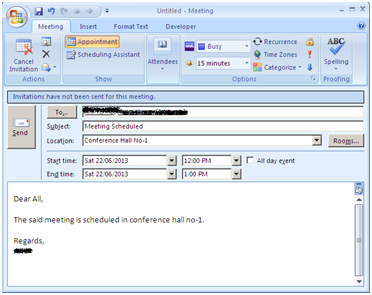 rescheduling connecting with in outlook