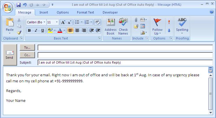 How To Set Out Of Office Auto Reply In Microsoft Office Outlook Without Exchange Server It Blogger Tips