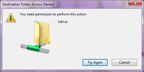 Access denied while copying autorun