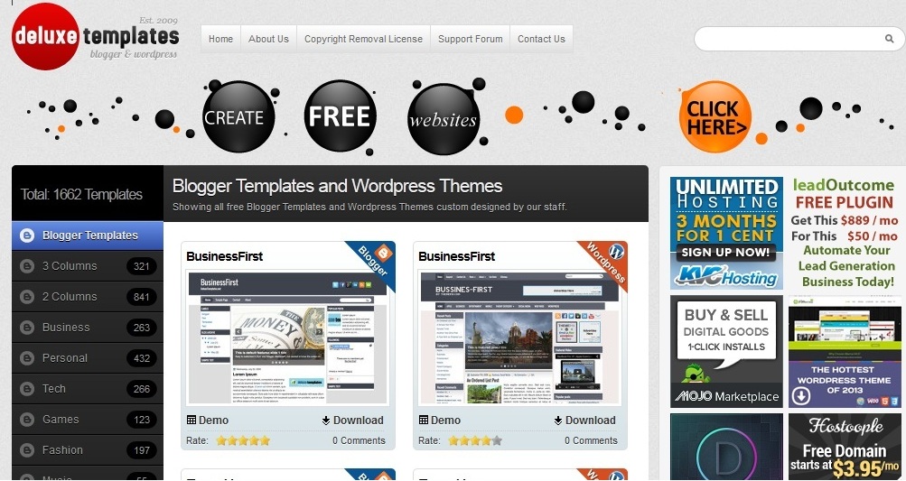 Free Blogger Templates DeluxeTemplates