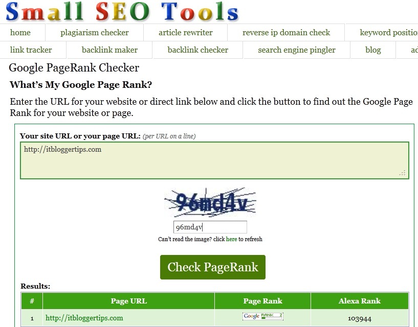 Google PageRank Checker