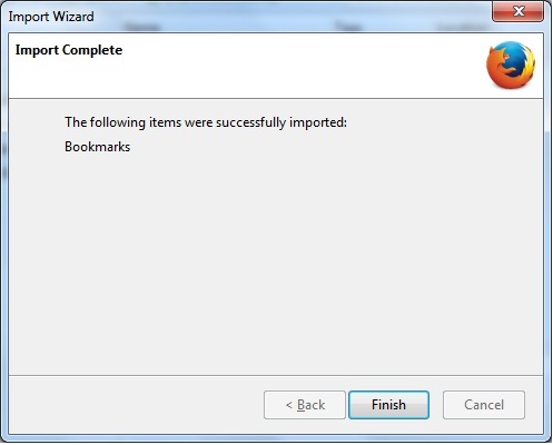 Mozilla Import Item Successfully