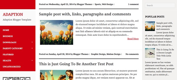 Adaption Blogger Template